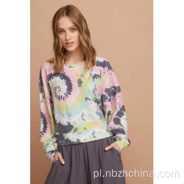 Damskie pullover krawat farbowanie górne bluzy